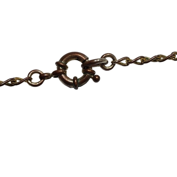 Gold Tone Silver Tone Chain Statement Necklace 20 Inch - Picture 3 of 10